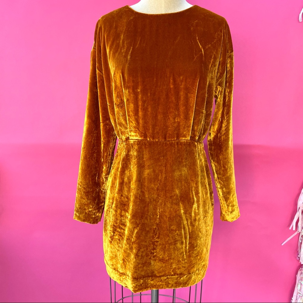 & OTHER STORIES
Long sleeves cinched gold yellow velvet dress